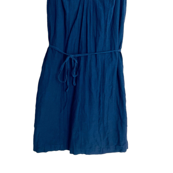 🍀Boden Navy Blue Sleeveless Crêpe Shift Dress with Tie Waist size 8L - Picture 3 of 8